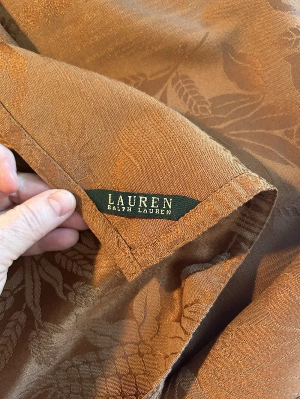 LAUREN RALPH LAUREN Damask Golden Brown Corn cob Napkins (Set of 8) 20